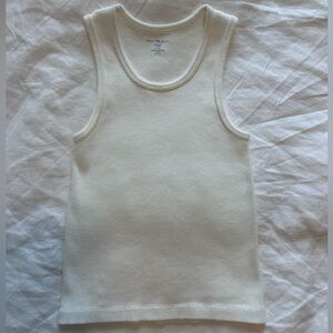 Brandy Melville White Ribbed Tank Top